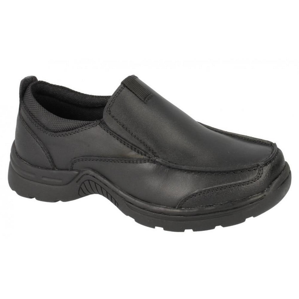 black slip on school shoes