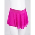 thumbnail image 6 of Haitryli Kids Girls Athletic Dance Skirt Glittery Rhinestones Gymnastics Ice Skating Builtins Swirl Flow Skirt Hot Pink 14, 6 of 7