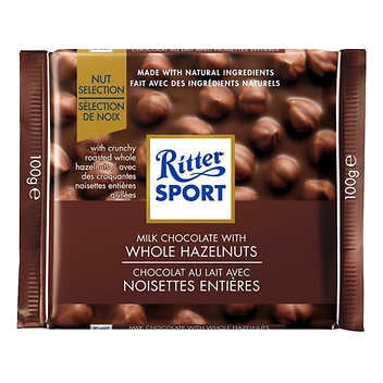 Ritter Sport Whole Hazelnut Bars, 10 × 100 g (3.5 oz)