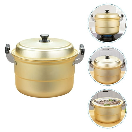 OATIPHO Household Soup Pot Deep Steamer Pot Golden 1Pack for Cooking