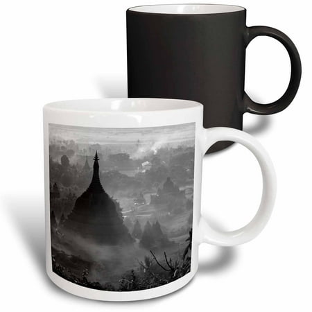 3drose, Temples and Pagodas in the Jungle, Mrauk-u, Rakhine State, Myanmar, 11oz Magic Transforming Mug