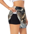 thumbnail image 3 of Lsque Wolf Family Winter Wonderland Printed Women's Running Shorts with Liner Pockets,Elastic Quick Dry Workout Athletic Gym Yoga Shorts,Womens High Waist Shorts-Large, 3 of 9