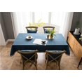 thumbnail image 2 of Rectangular Tablecloths 130*200cm,Tableclothes for Table Blue Solid Color with Embroidered Edge Polyester Indoor Outdoor Table Cloth, 2 of 5