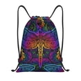 thumbnail image 1 of Xecao Indian Mandalas Dragonfly Pattern Sports Drawstring Backpack - String Swim Gym Bag with Wet Proof Pocket for Women&Men-Small, 1 of 6