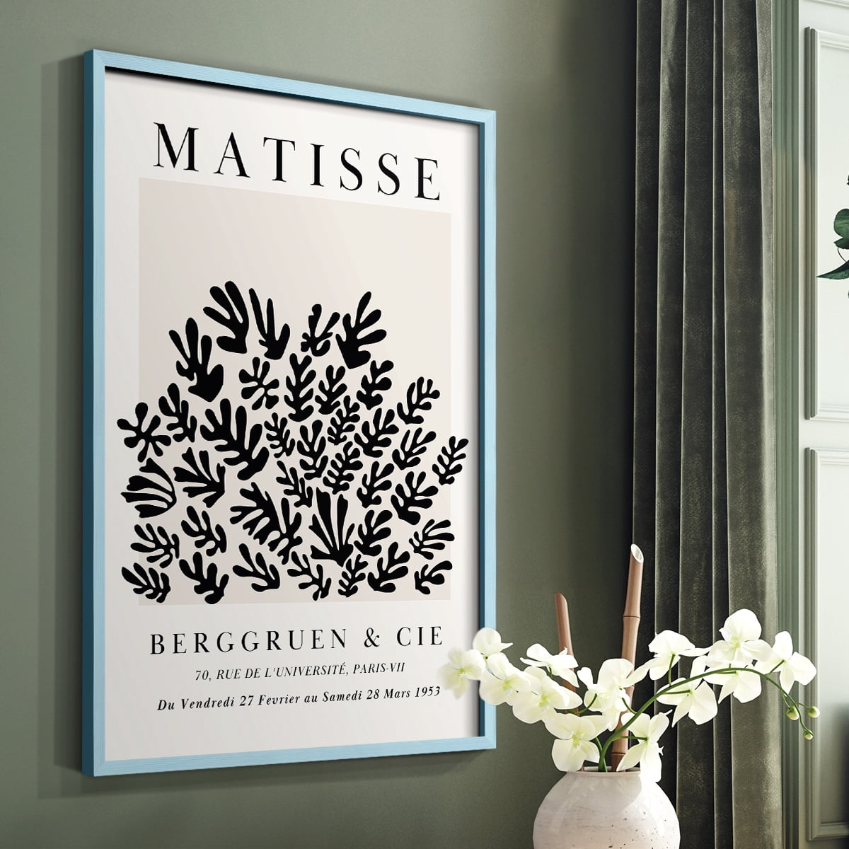 Matisse CDLXXXIX in Blue Solid Wood Framed Print No Nail Hanging