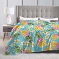 thumbnail image 4 of KLL Fleece Blanket Plush Throw Blanket Cute Pineapples ,Soft Fuzzy Cozy Flannel Blanket for Couch Sofa Bed.(50"x40" ), 4 of 7