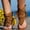 Brown, variant on jsaierl Tassel Sandals for Women Retro Bohemian Gladiator Fringe Casual Flat Sandals Roman Open-Toe Sandals