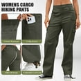 thumbnail image 4 of FEN AI Hiking Cargo Pants Women Elastic Waist Casual Pants Baggy Stretchy Y2K Streetwear with 8 Pockets, 4 of 9