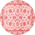 thumbnail image 1 of Ahgly Company Machine Washable Indoor Round Oriental Red Traditional Area Rugs, 4' Round, 1 of 4