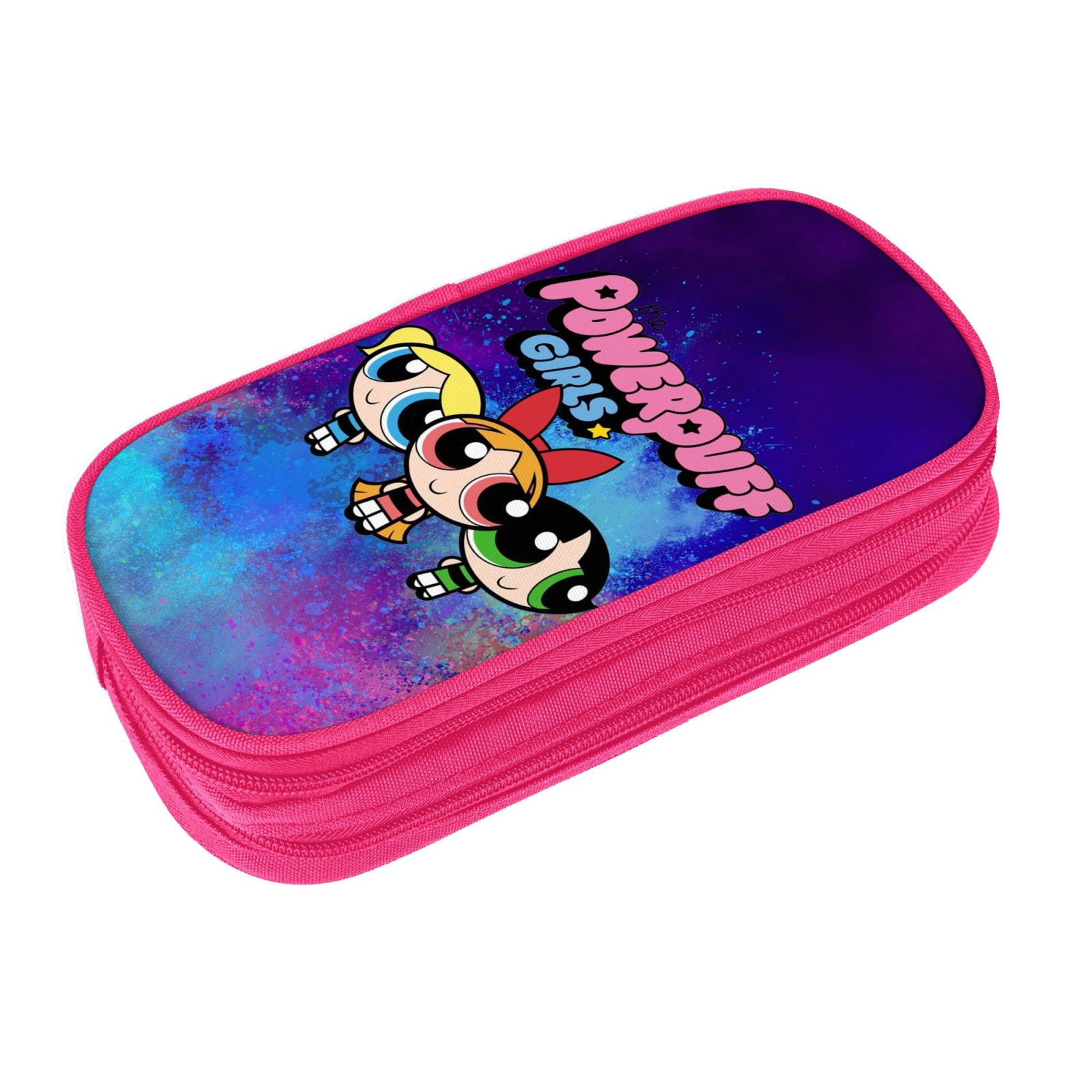 The Powerpuff Gi-rls Pencil Case Large Capacity Pencil Pouch Penbag Office Stationery Organizer Travel Makeup Bag Pink