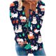 thumbnail image 2 of Pntutb, camiseta informal de manga larga con cuello en V de Navidad para mujer, blusa holgada con estampado de otoño, tops con cremallera Pntutb Pntutb-5375, 2 of 5