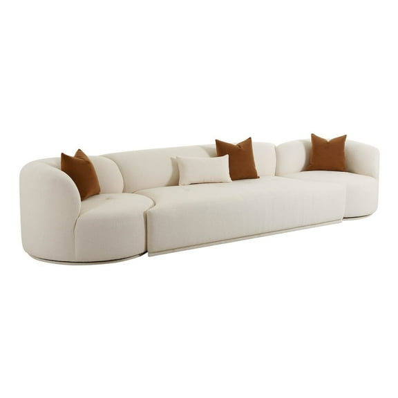 TOV Furniture Fickle Cream Boucle 3-Piece Modular Sofa