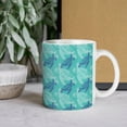 thumbnail image 5 of Blue White Mandala Sea Turtles Marine Animal on Turquoise White Ceramic Cup, 11 Oz Tea Mug, Coffee Mug, Milk Mug, Juice Ceramic Cup for Home Offices Cafe Party Mom Father Daughter Son, 5 of 5