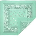 thumbnail image 2 of Mint Green Paisley Bandana - Single Piece 22x22, 2 of 3