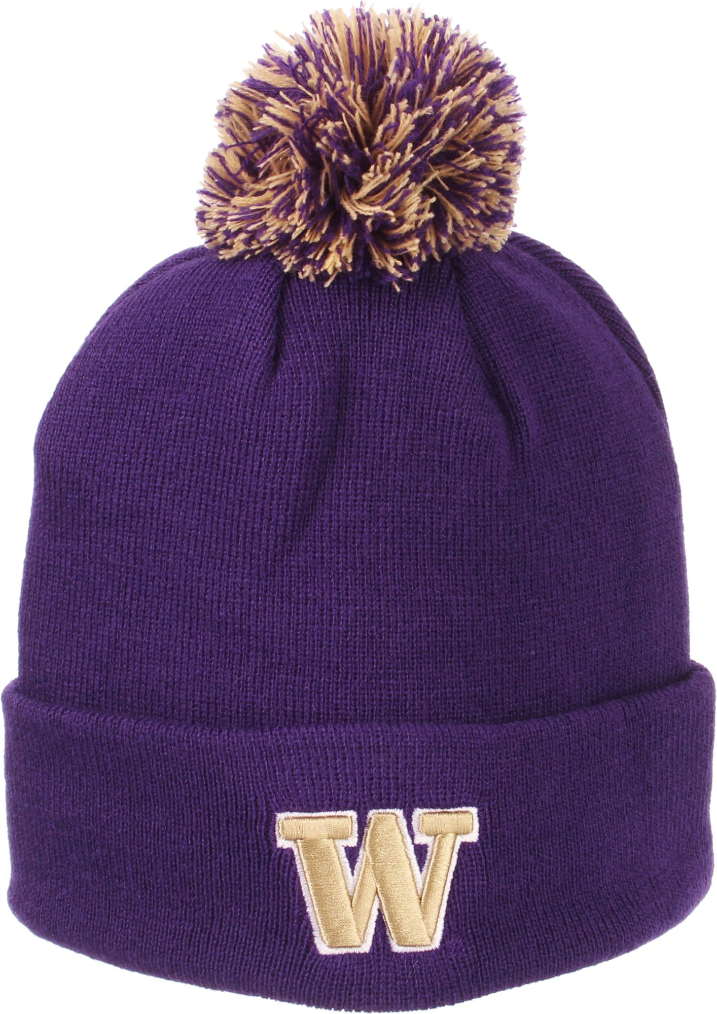 Purple Pom Knit Beanie 