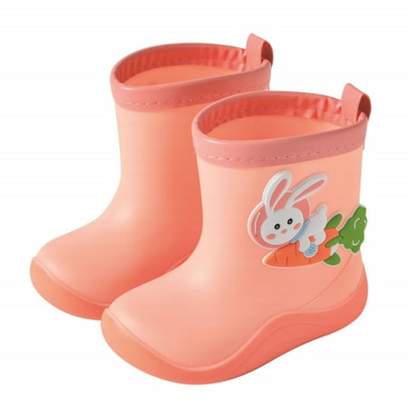 

NIUREDLTD Cute Rabbit Cartoon Character Rain Shoes Children Boys Girls Water Shoes Baby Rain Boots Water Boots Size 14