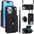 thumbnail image 1 of For Iphone 16 Pro Max Crossbody Rhombic Horizontal Wallet Leather Phone,iPhone 15, 1 of 7