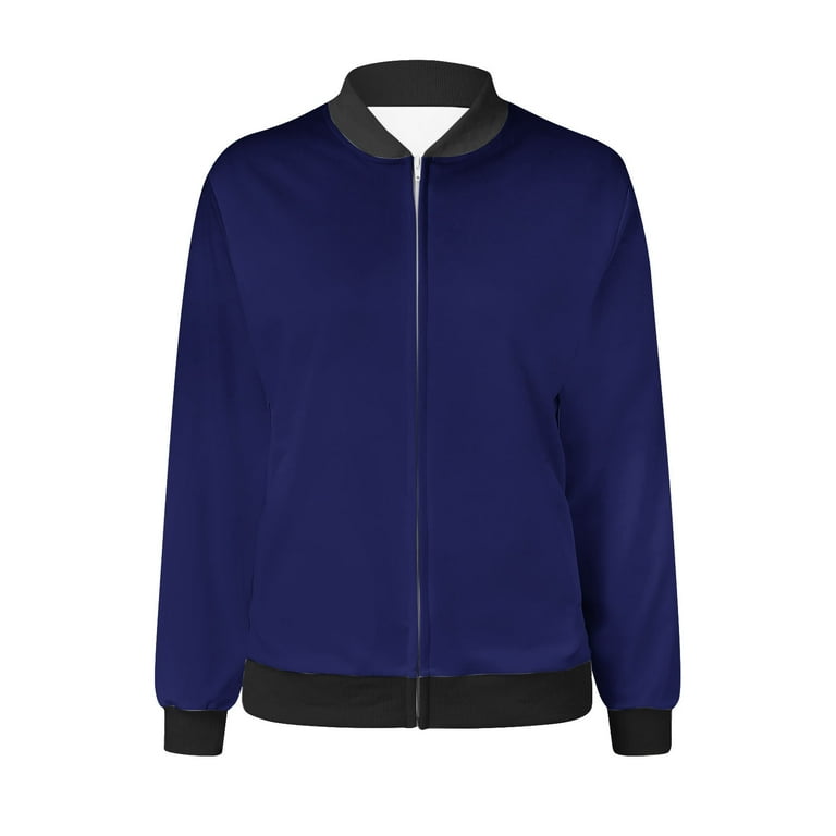 Zunfeo Bomber Jacket for Women- Casual Full Zip Turtleneck
