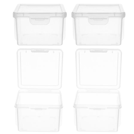 ETHZZLE Set of 4 Transparent Airtight Bread Storage Containers Plastic Bread Box for Kitchen Counter and Pantry Organization