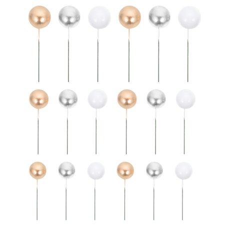 45Pcs Foams Balls Cake Picks Balloon Dessert Toppers Birthday Cake Picks DIY Cake Decors