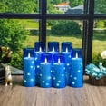 thumbnail image 2 of Flameless Candles,with Embedded Star String, Battery Operated Candles Flickering LED Pillar Candles with Remote Control and Timer, Home Decoration Add a Warm and Romantic Atmosphere，Set of 7 (Blue), 2 of 6