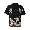 thumbnail image 3 of Easygdp Japanese White Crane Men's Hawaiian Shirts Print Lapel Short Sleeve for Beach, vacation, party, casual occasions - XX-Large, 3 of 9