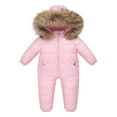 thumbnail image 2 of ATOGUTA Boys Girls' Hooded Ski Suits Jumpsuits Kids Winter Outdoor Snowboarding Waterproof Snowsuits Size 6M-4T, Pink, 2 of 4