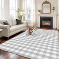 thumbnail image 3 of Buffalo Plaid Area Rug 5x8 Washable Rug Non Slip Farmhouse Grey Checkered Vintage Rustic Large Area Rug Soft Stainresistant Indoor Floor Carpet for Living Room Bedroom Home Office Dining Room Nursery, 3 of 9