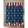 thumbnail image 4 of Patriotic Stripe Stars Shower Curtain, Farmhouse Country Bathroom Decor Curtains Set with Hooks, Red White and Blue Waterproof Fabric Home Accessories， Stall 54 X 78 Inch, 4 of 6