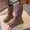 Brown, variant on Girls' Multi Buckle Strap Knee High Boots Fleece Lined Vintage Riding Style for Autumn Fashion Matching Weekend Photo Shoots 5-15 Years Brown 5.5-6 Years