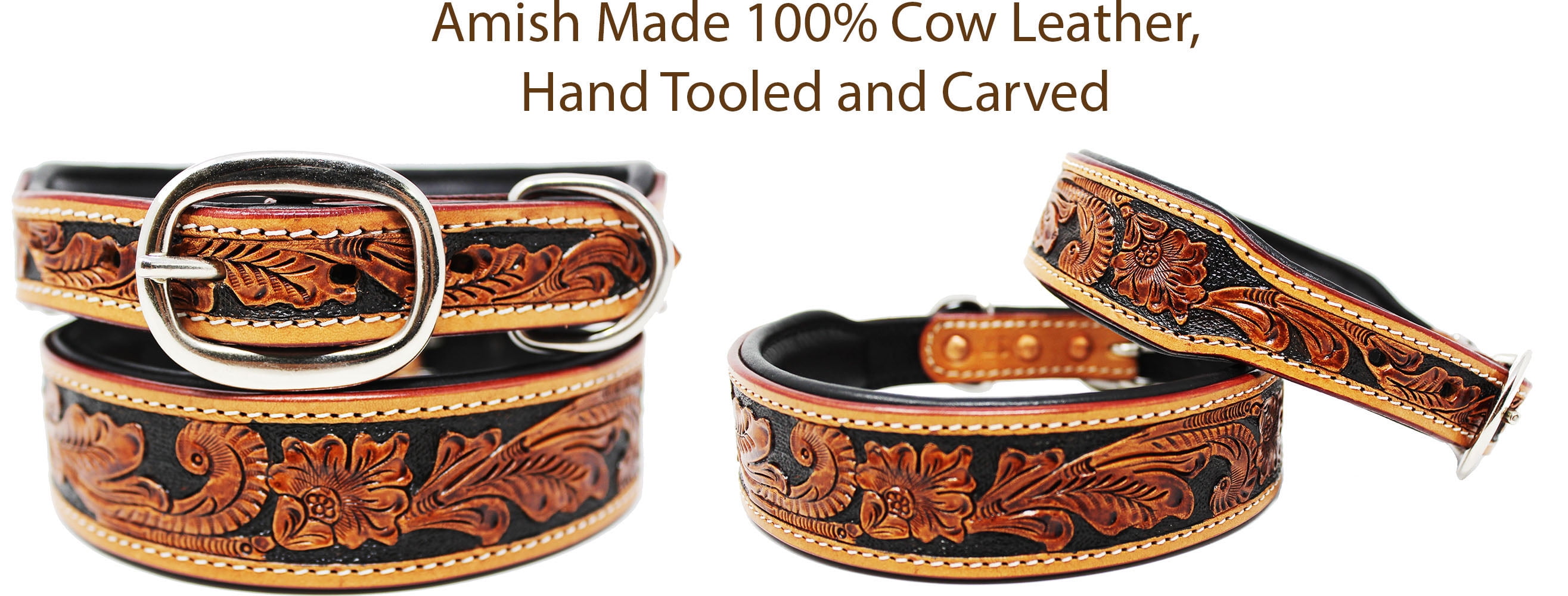 western style leather dog collars
