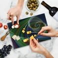 thumbnail image 5 of Fractal Cutting Board, Spiral Digital Background Energy Motion Swirl Modern Illustration, Decorative Tempered Glass Cutting and Serving Board, Small Size, Green Purple, by Ambesonne, 5 of 5