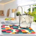 thumbnail image 5 of Yayeee Dish Drying Mat for Kitchen Counter 18"x24" Microfiber Absorbent Pad, Retro Geometric, 5 of 7