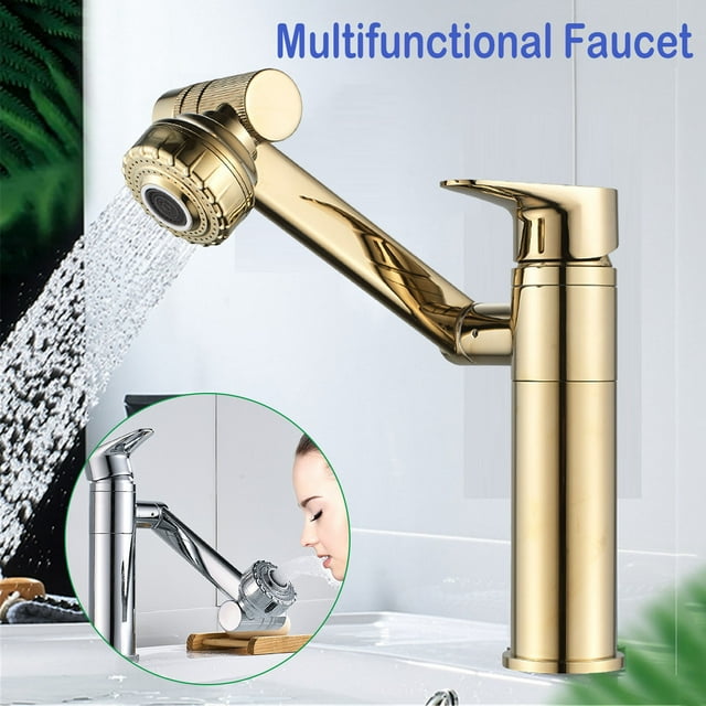 TIMIFIS stopcock stopcock All Copper Cold And Hot 360 Degrees Rotate Kitchen Faucet Two Function Faucet kitchen gadgets Kitchen Gadgets