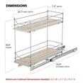 thumbnail image 6 of Home Zone Living 7.5” Width x 21” Depth 2 Shelf Pull Out Cabinet Organizer, Silver, 6 of 7