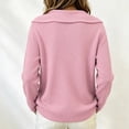 thumbnail image 5 of Women's Bow Neck Sweater Long Sleeve Loose Fit Casual Pullover Top, 5 of 6