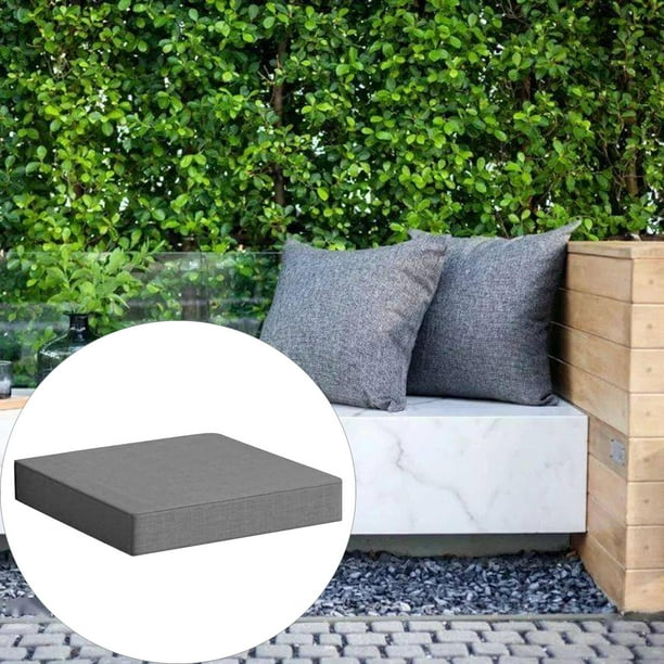Cojines para patio Al aire libre perfecl funda extraíble impermeable espuma viscoelástica antideslizante 40x40x5cm Gris claro