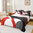 thumbnail image 1 of Erosebridal Abstract Geometry Round Bed Sheets Set Queen Size,Red Aesthetic Art Bedding Sets Queen Size,Geometric Pattern Bed Sheets Queen,Microfiber Room Decoration,4-Piece, 1 of 7