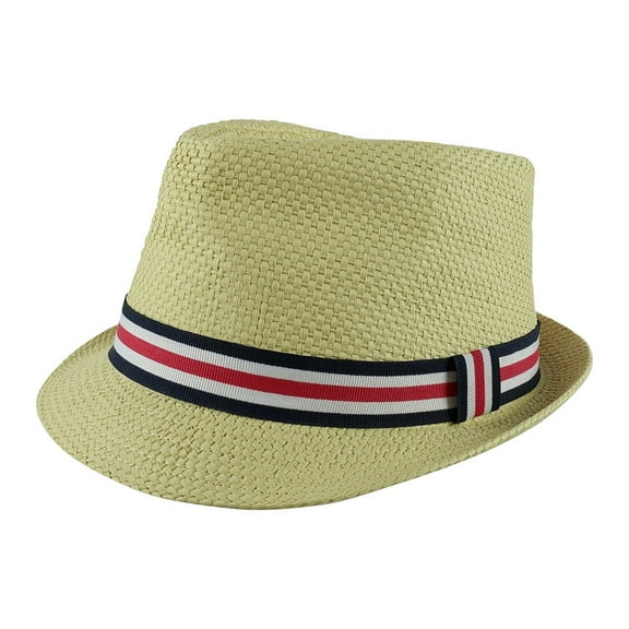 Paek 2 Peak Unisex Kids Straw Trilby Fedora Cap Felt Fedora Hat Short Brim Sunhat