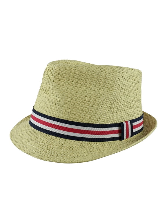 Paek 2 Peak Unisex Kids Straw Trilby Fedora Cap Felt Fedora Hat Short Brim Sunhat