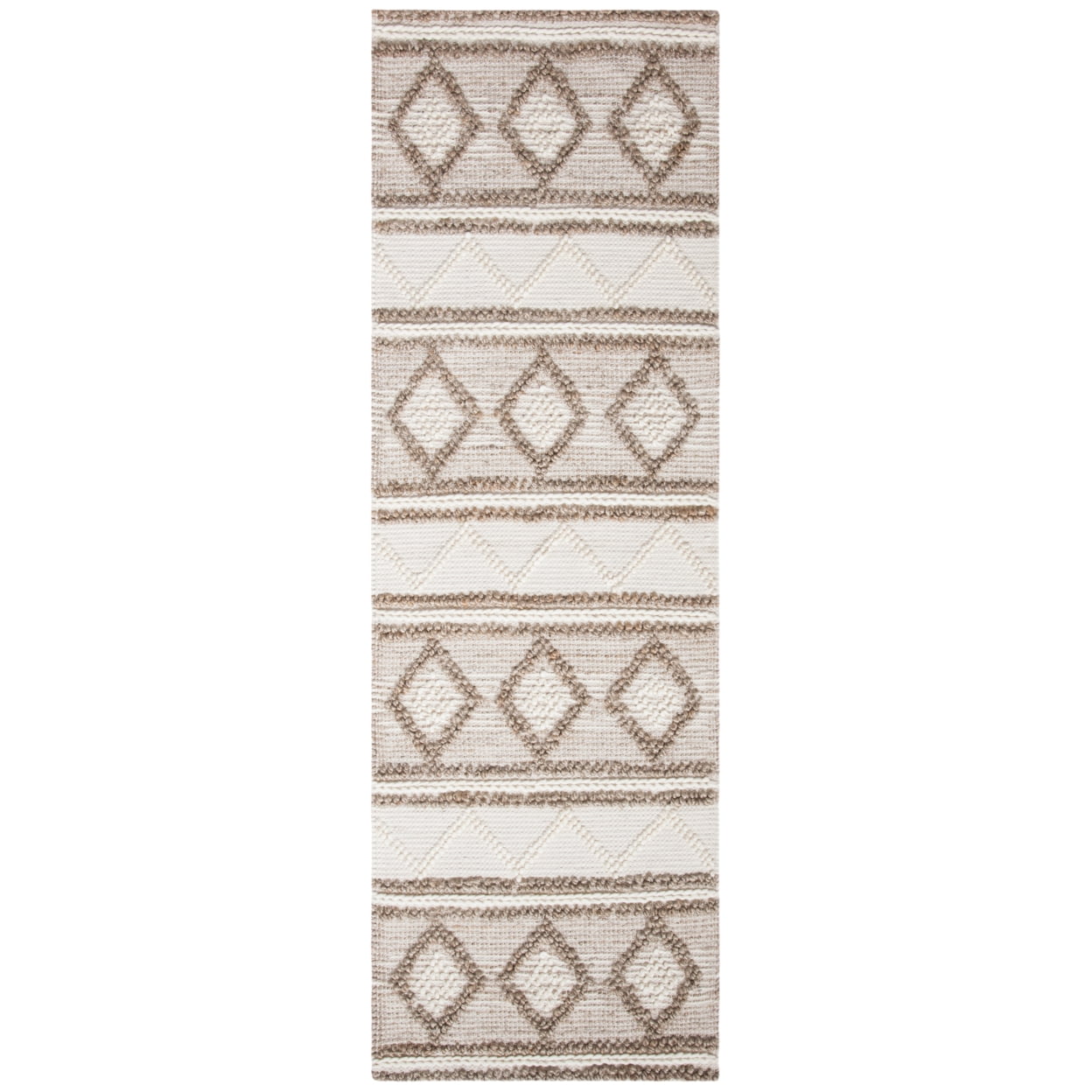 SAFAVIEH Natural Fiber Gerald Striped Area Rug, Taupe/Ivory, 9' x 12'