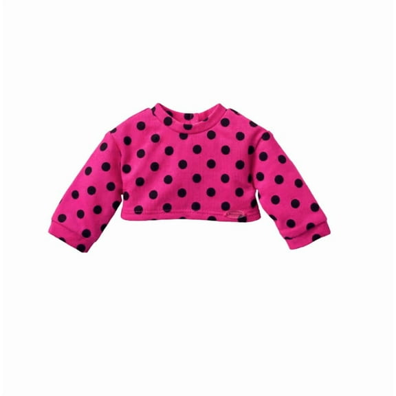 American Girl Courtney Cropped Pink Polka Dot Top for 18" Dolls