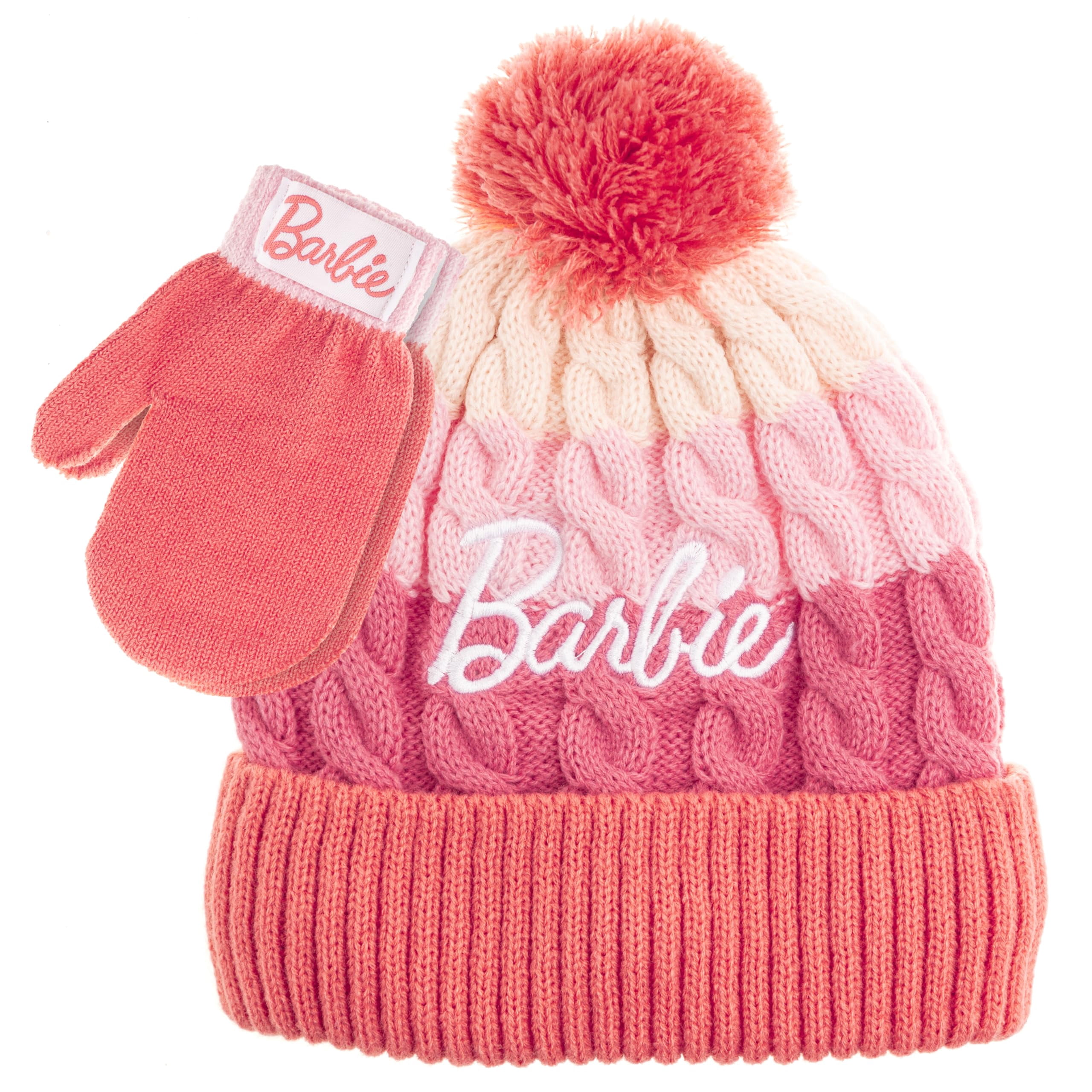 Barbie Girls Winter Hat with Gloves for Ages 5-13 Years  display picture 1