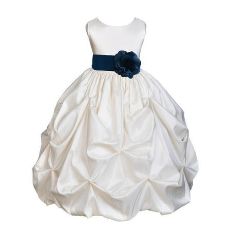 Ekidsbridal Taffeta Bubble Pick-up Ivory Flower Girl Dress Weddings Summer Easter Dress Special Occasions Pageant Toddler Girl's Clothing Holiday Bridal Baptism Junior Bridesmaid First Communion 301S