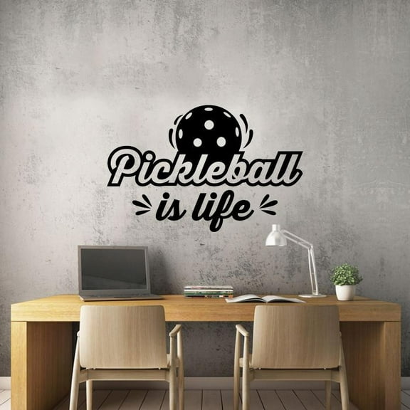 Pickleball Is Life - Life Quotes Pickleball Sport Cute Sports Design Vinyl Wall Sticker Art Decal Sports Living Room Garage Design Bedroom Pickleball Sports Wall Sticker Vinyl Size (24x40 inch)