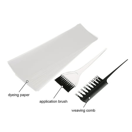 Hair Color Dye Kit Professional Hair Coloring Dyeing Highlighting Tool Hair Color Comb Applicator Tint Brush Plastic Hair Dye Paper