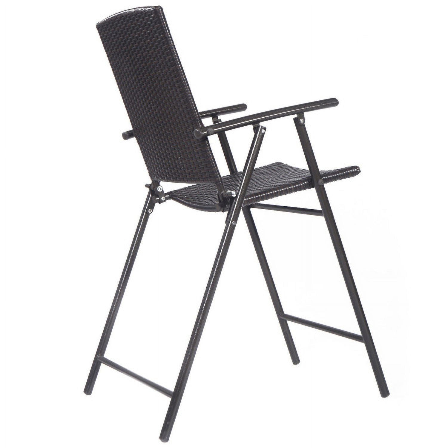 Aimee Lii Set of 4 Folding Rattan Bar Chairs with Footrests and Armrests for Outdoors and Indoors, Outdoor Patio Furniture Aimee Lii Set of 4 Folding Rattan Bar Chairs with Footrests and Armrests for Outdoors and Indoors, Outdoor Patio Furniture