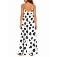 thumbnail image 3 of Women's Flowy Wide Leg Jumpsuit Black White Floral Summer Beach Casual Sleeveless Rompers with Pockets, 3 of 7