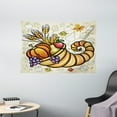 thumbnail image 1 of Harvest Tapestry, Cornucopia Harvest Thanksgiving Image with Various Fall Yield Pumpkin Corn, Wall Hanging for Bedroom Living Room Dorm Decor, 60W X 40L Inches, Orange Green Purple, by Ambesonne, 1 of 2