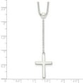 thumbnail image 4 of 925 Sterling Silver Rolo Necklace with Pendants Chain Polished Cross Adjusts up to 23.5 inch 23 mm, 4 of 4